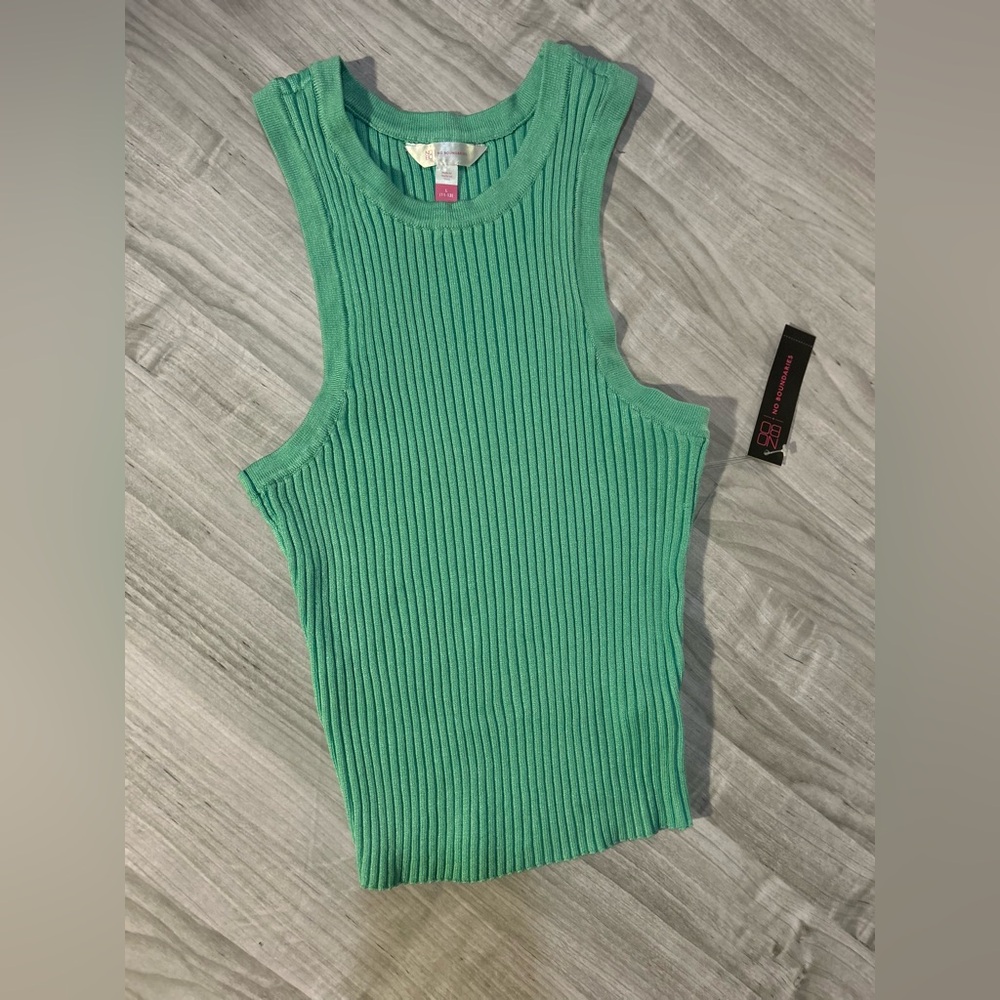 No Boundaries Green Ribbed Shirt